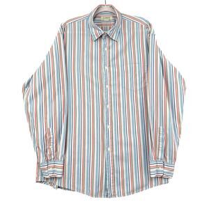 J Crew Blue‎ White Red Long Sleeve Vertical Stripes Collared Button Up Shirt XL
